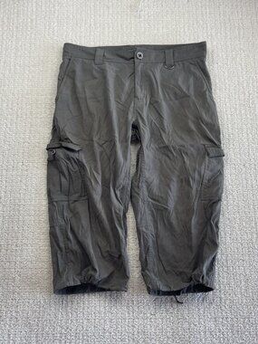 Y2K Chlorophylle Capri  Nylon Cargo Pants Wom Sz 34 Climbing / Hike Gorpcore